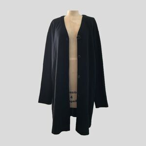 Vintage 1990s Linda Allard Ellen Tracy Wool Knit Minimalist Cardigan Sweater 14